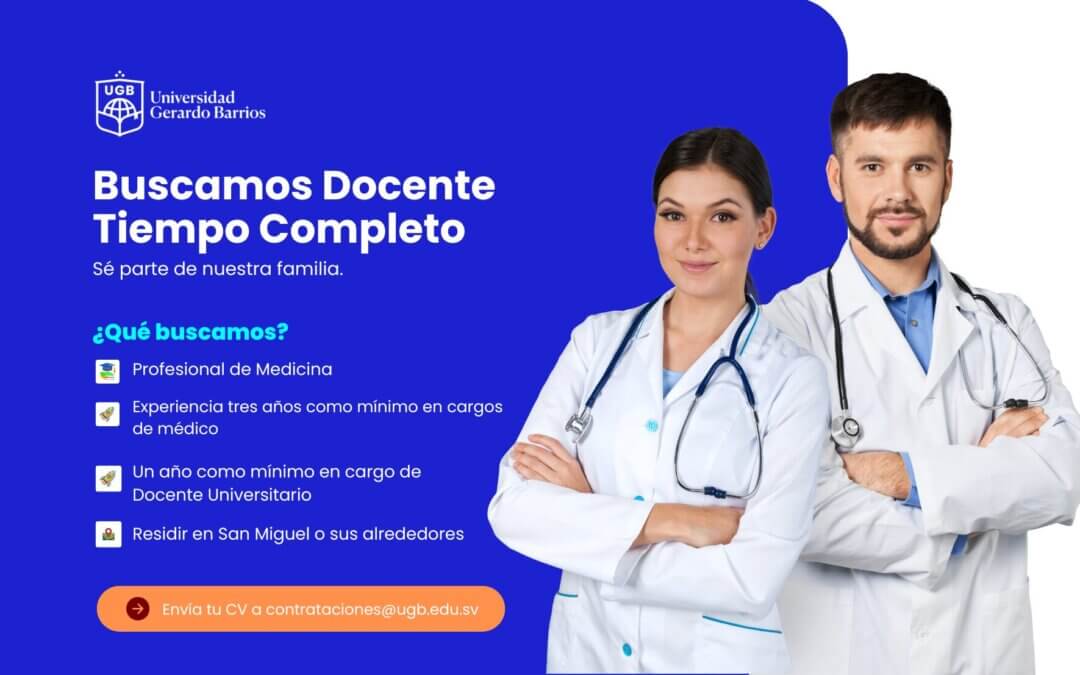 PLAZA DISPONIBLE: DOCENTE TIEMPO COMPLETO