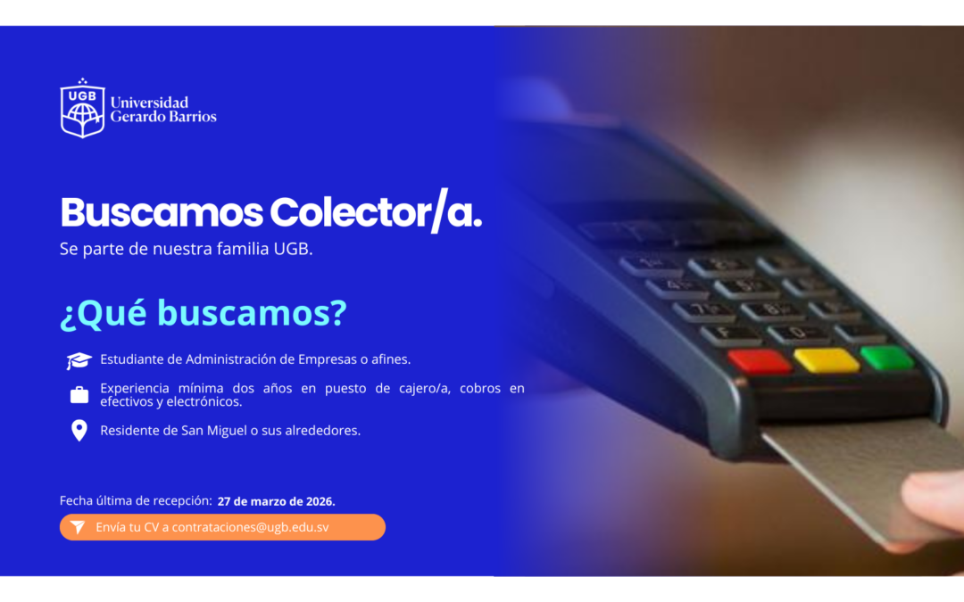PLAZA DISPONIBLE: ASISTENTE COLECTOR/A