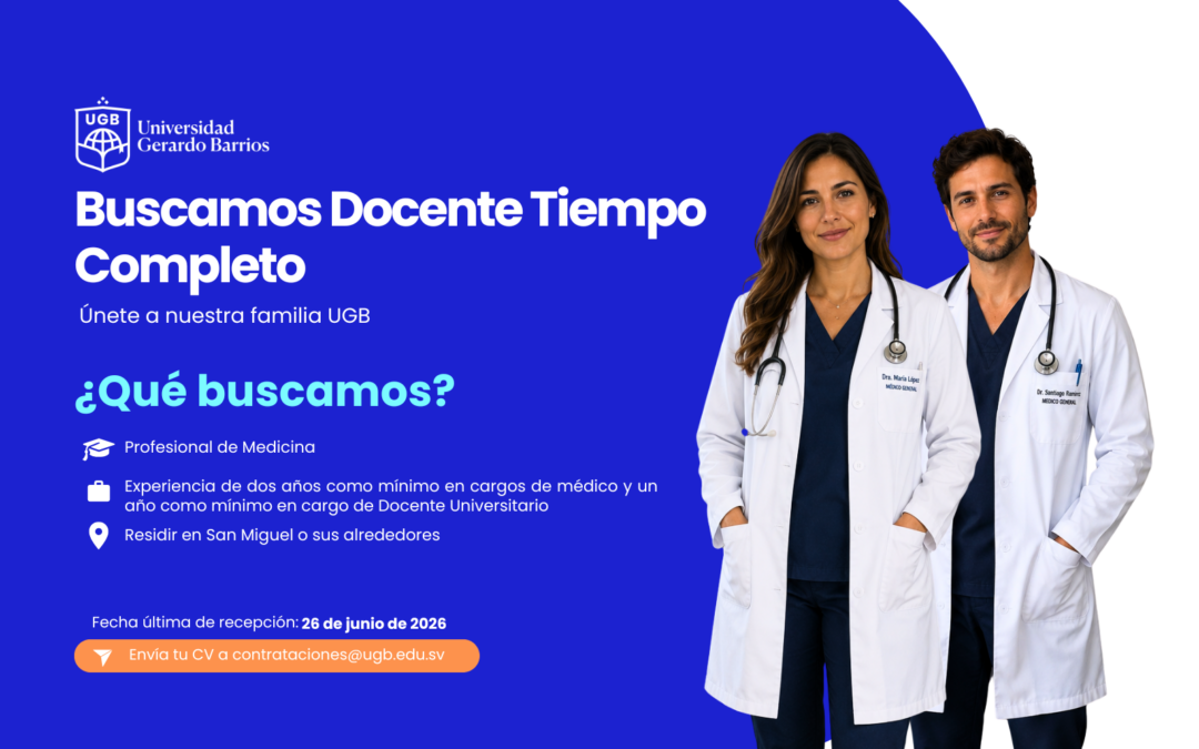 PLAZA DISPONIBLE: DOCENTE TIEMPO COMPLETO