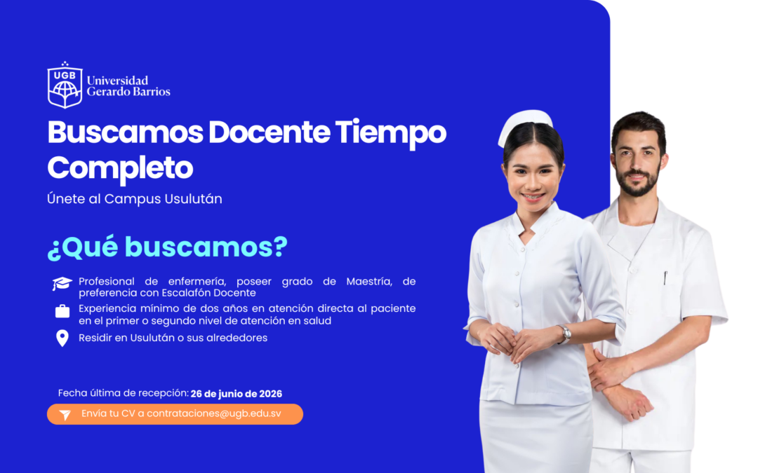 PLAZA DISPONIBLE: DOCENTE TIEMPO COMPLETO