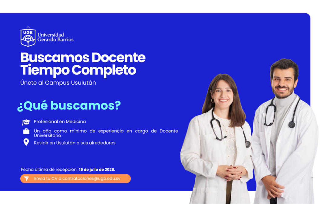 PLAZA DISPONIBLE: DOCENTE TIEMPO COMPLETO